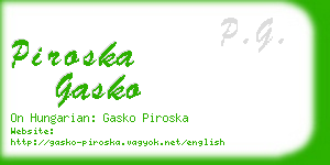 piroska gasko business card